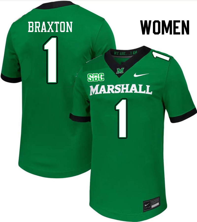 Women #1 Braylon Braxton Marshall Thundering Herd SBC Conference College Football Jerseys Stitched-G Women #1 Braylon Braxton Marshall Thundering Herd SBC Conference College Football Jerseys Stitched-G